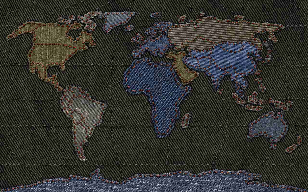 Puzzles Jeans World Map No Labels Vlad Studio