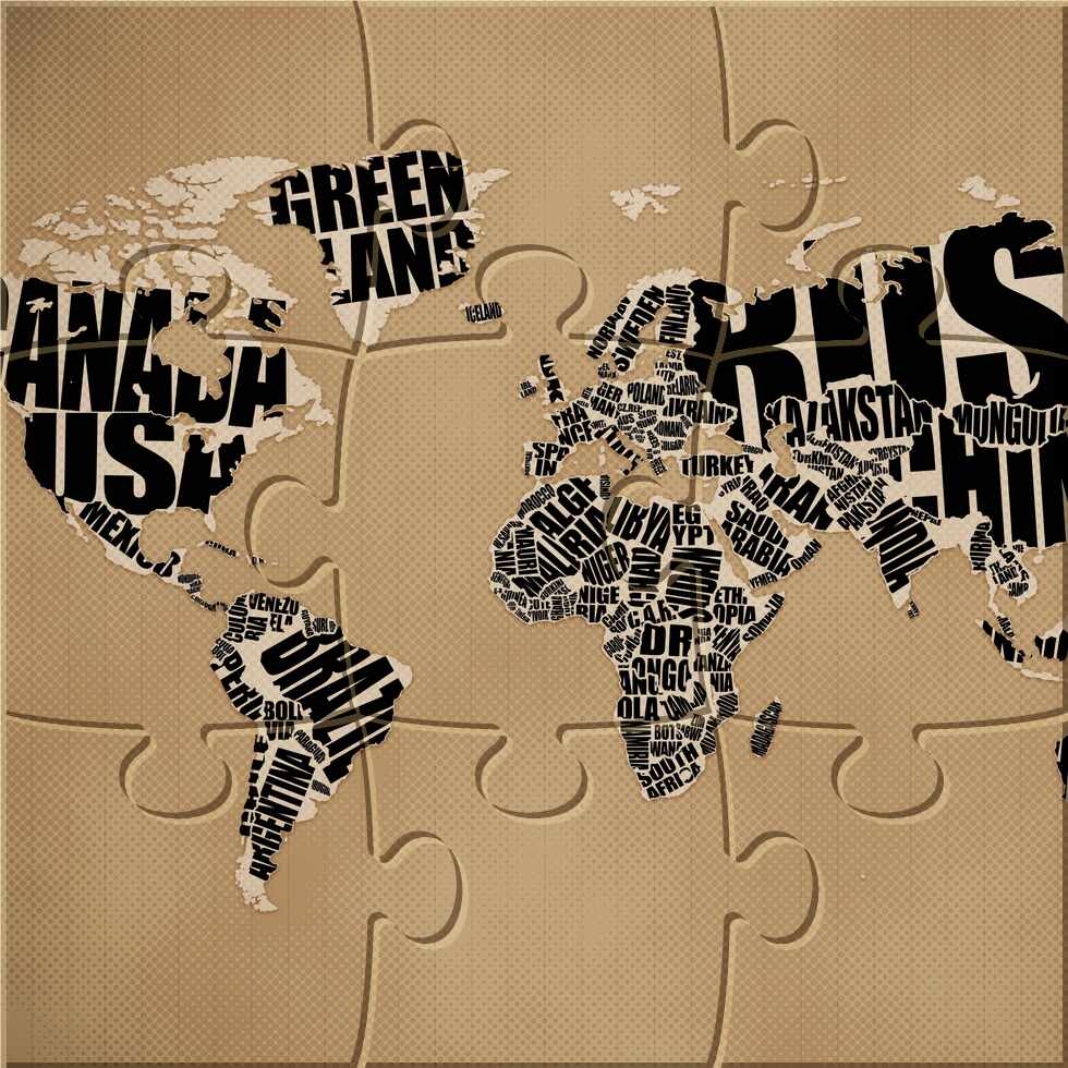 Typographic World Map: preview